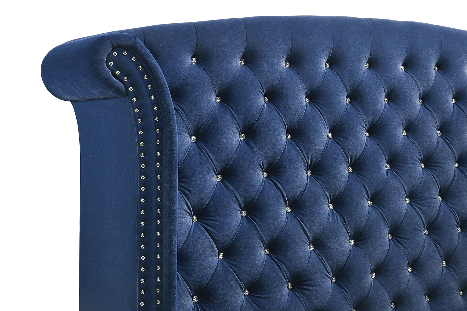 Coaster Melody Eastern King Wingback Upholstered Bed - Pacific Blue