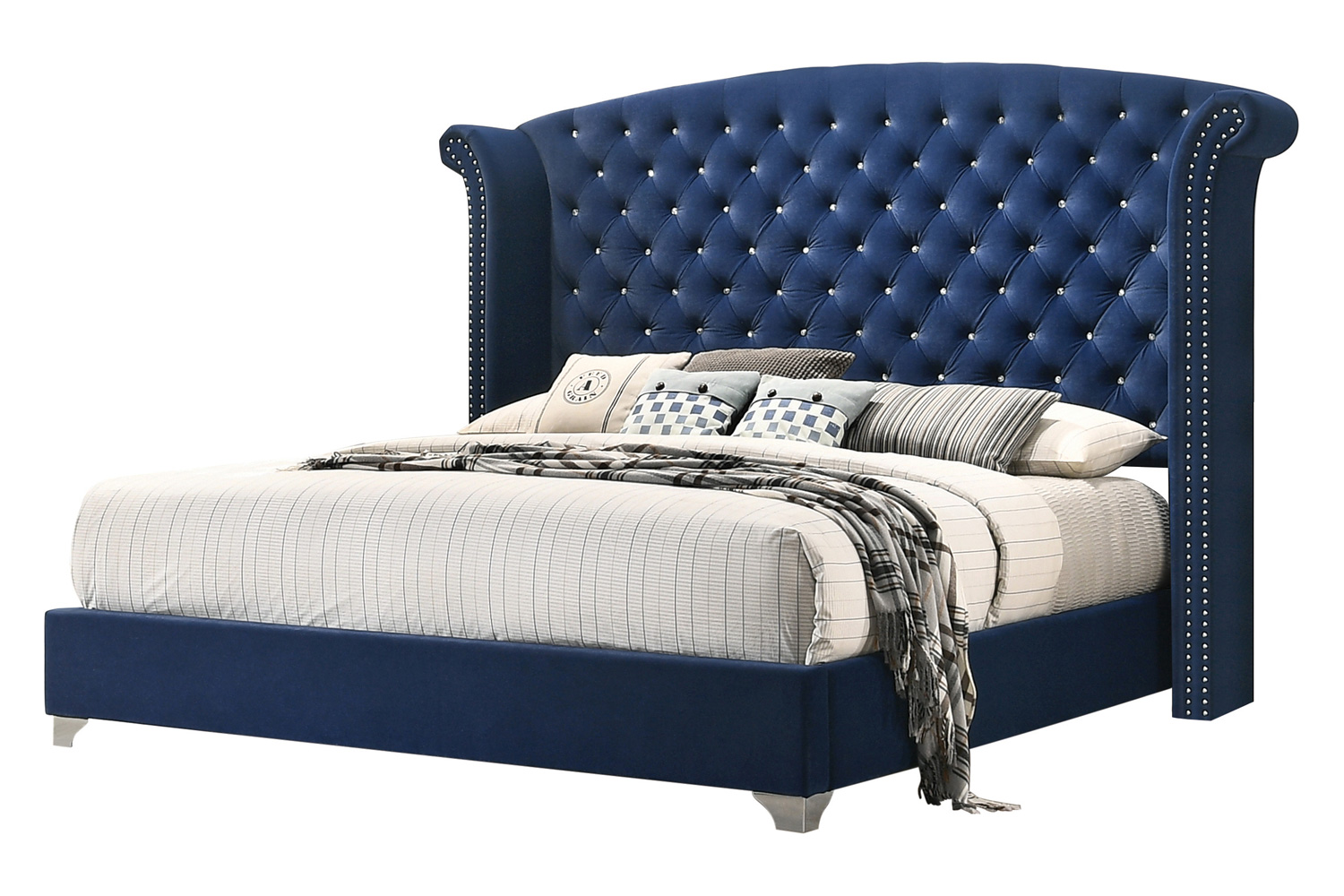 Coaster - Melody Eastern King Wingback Upholstered Bed