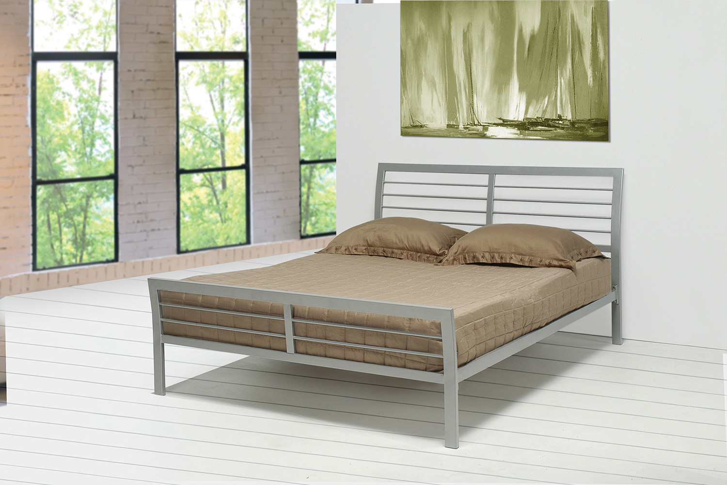 Coaster™ Cooper Queen Metal Bed - Silver