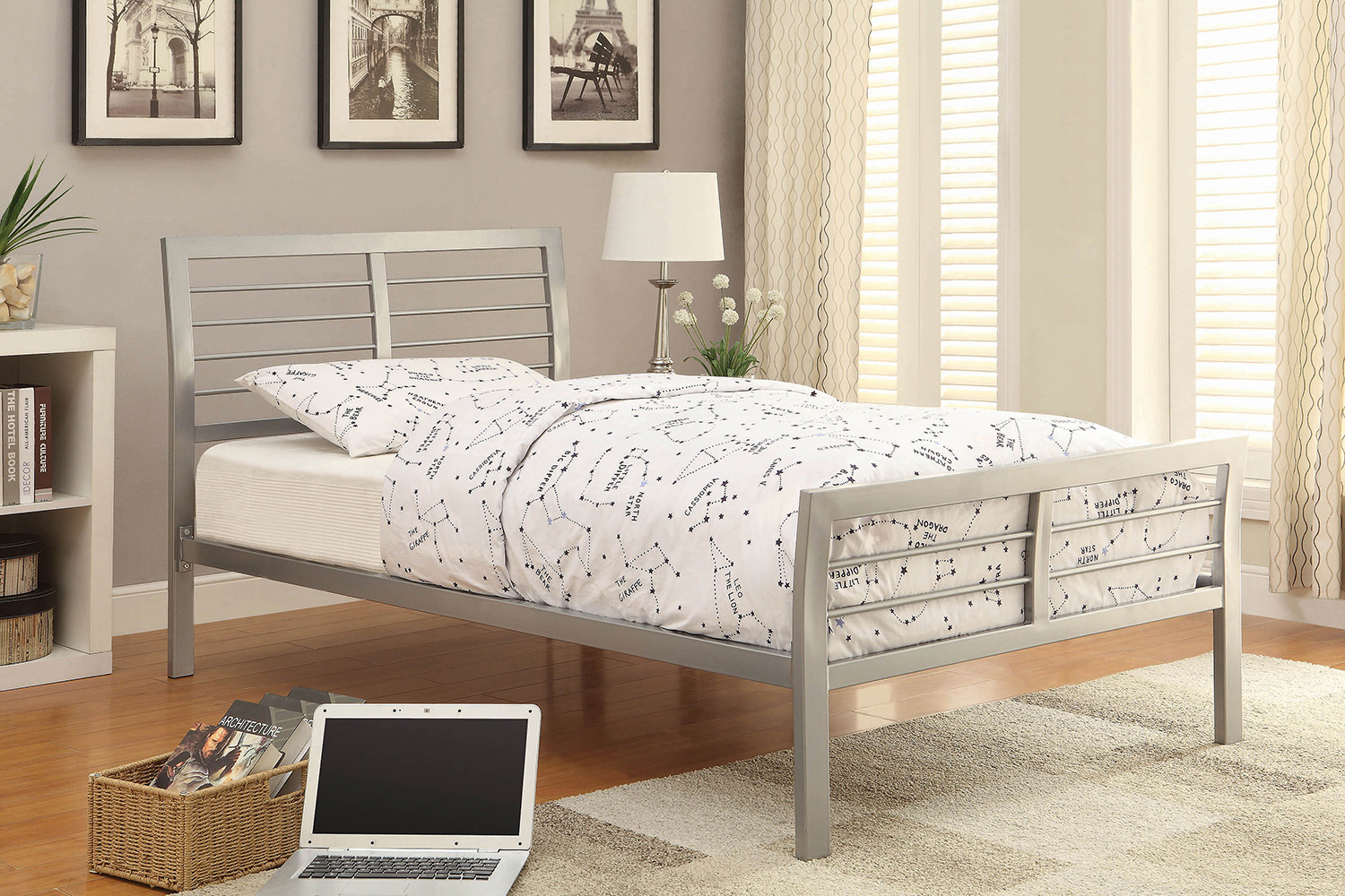 Coaster Cooper Twin Metal Bed - Silver