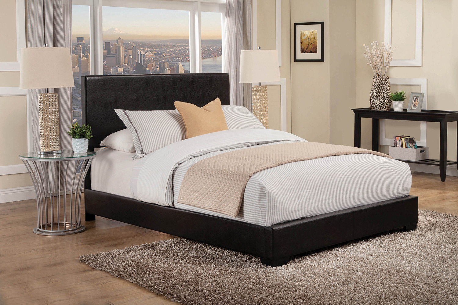 Coaster Conner Full Upholstered Panel Bed - Black