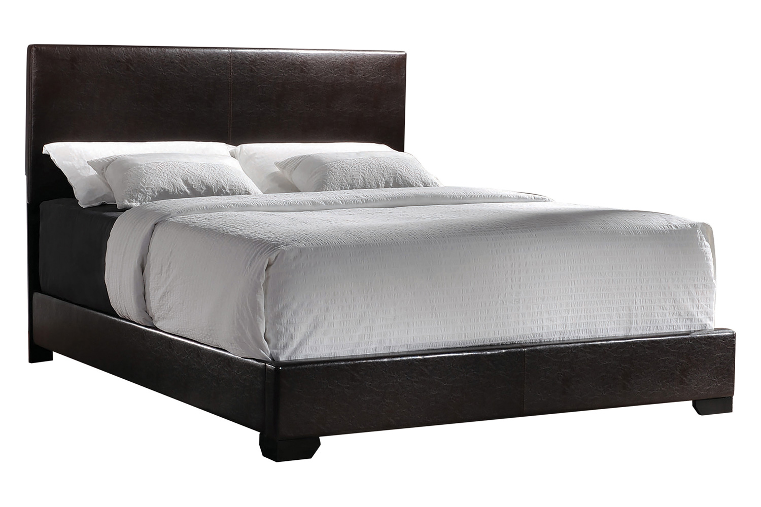 Coaster Conner Queen Upholstered Panel Bed Black And - Dark Brown