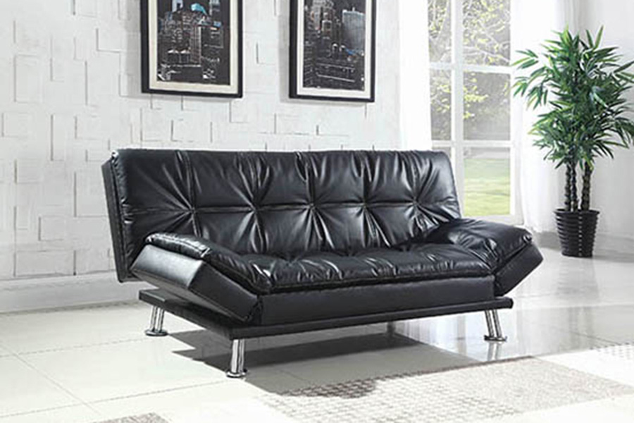 Coaster Dilleston Tufted Back Upholstered Sofa Bed - Black