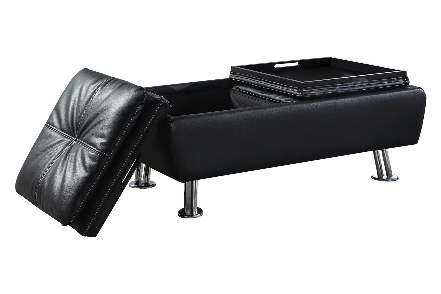 Coaster™ Dilleston Storage Ottoman with Removable Trays - Black