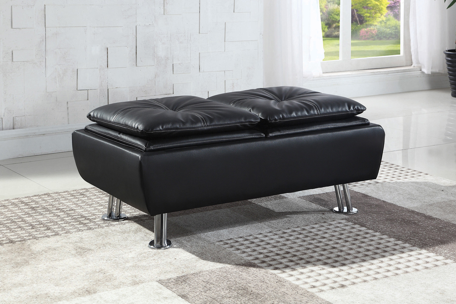 Coaster™ Dilleston Storage Ottoman with Removable Trays - Black