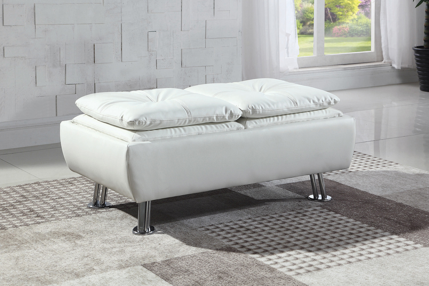 Coaster™ Dilleston Storage Ottoman with Removable Trays - White