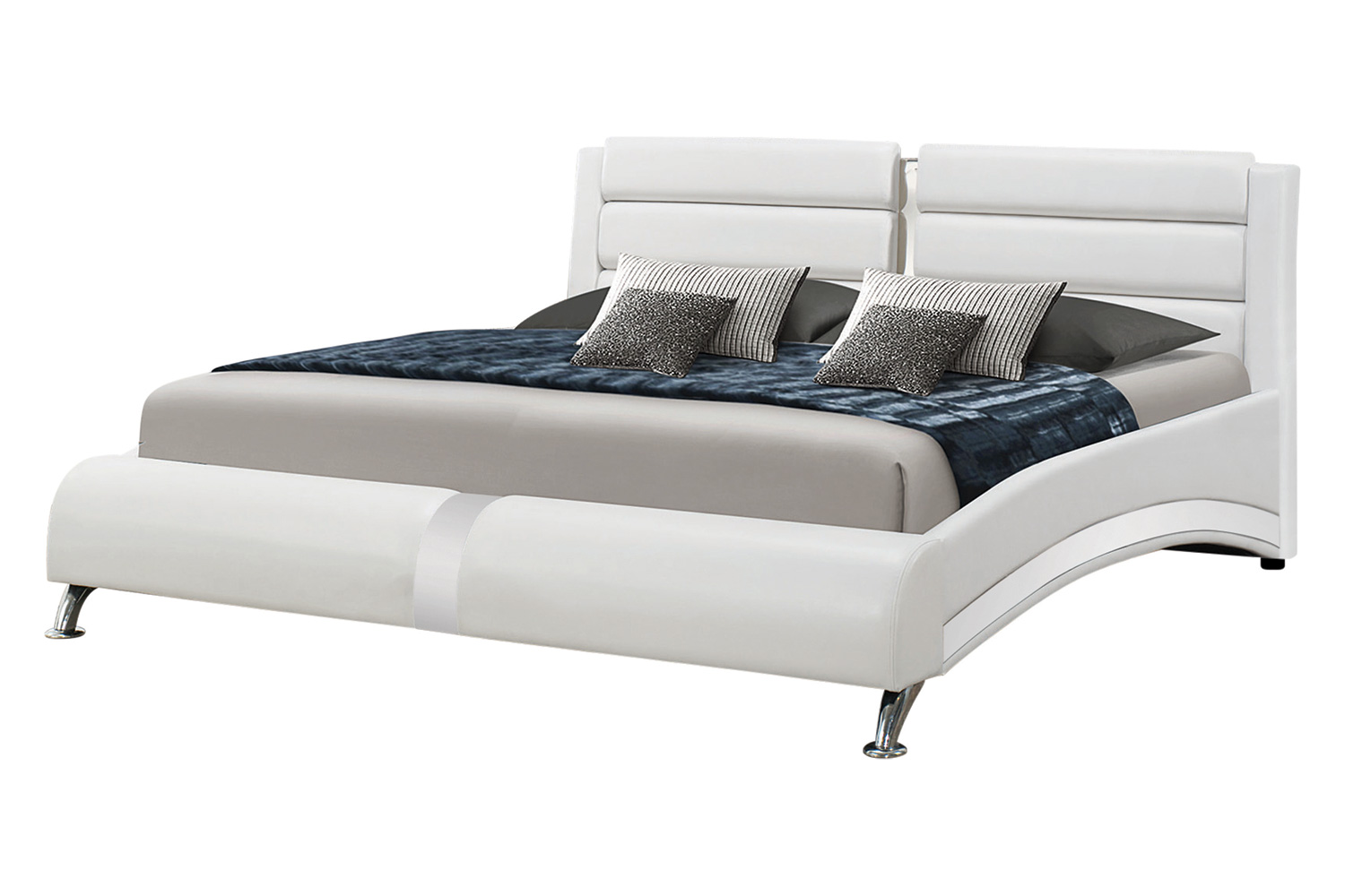 Coaster Jeremaine Eastern King Upholstered Bed - White