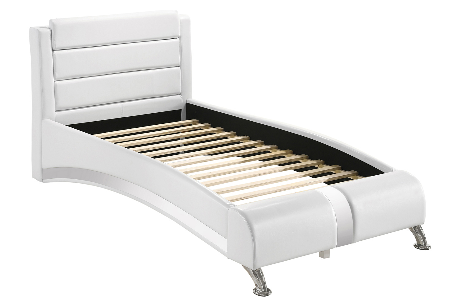 Coaster Twin Upholstered Platform Bed - White