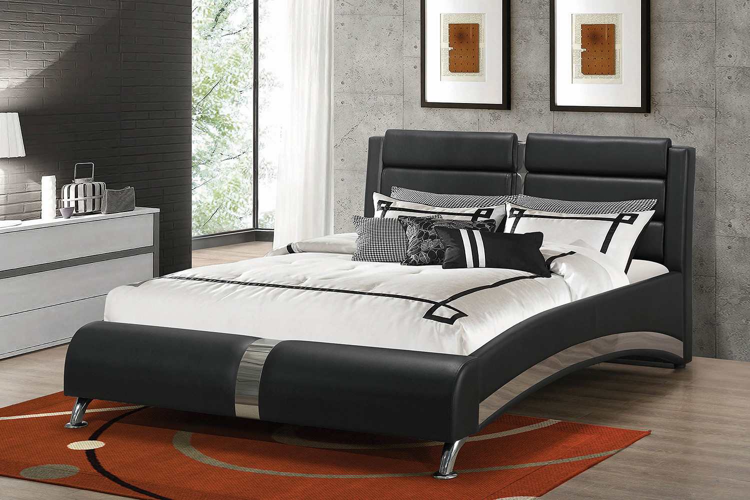 Coaster™ Jeremaine Eastern King Upholstered Bed - Black