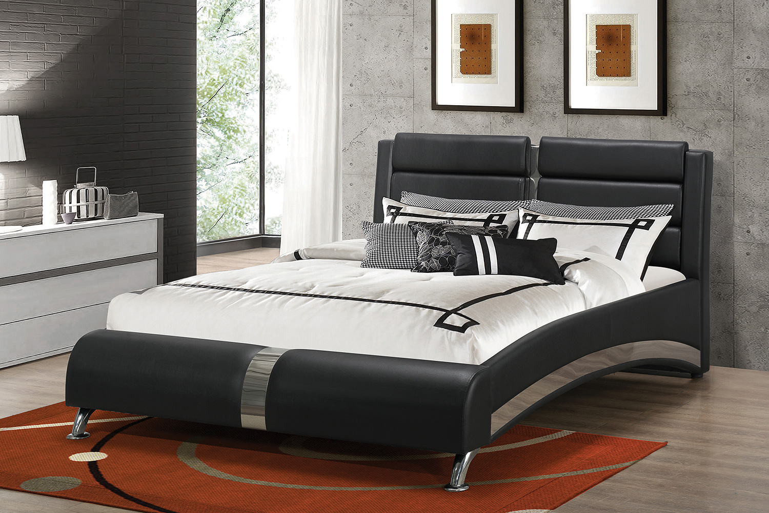 Coaster™ Jeremaine Queen Upholstered Bed - Black