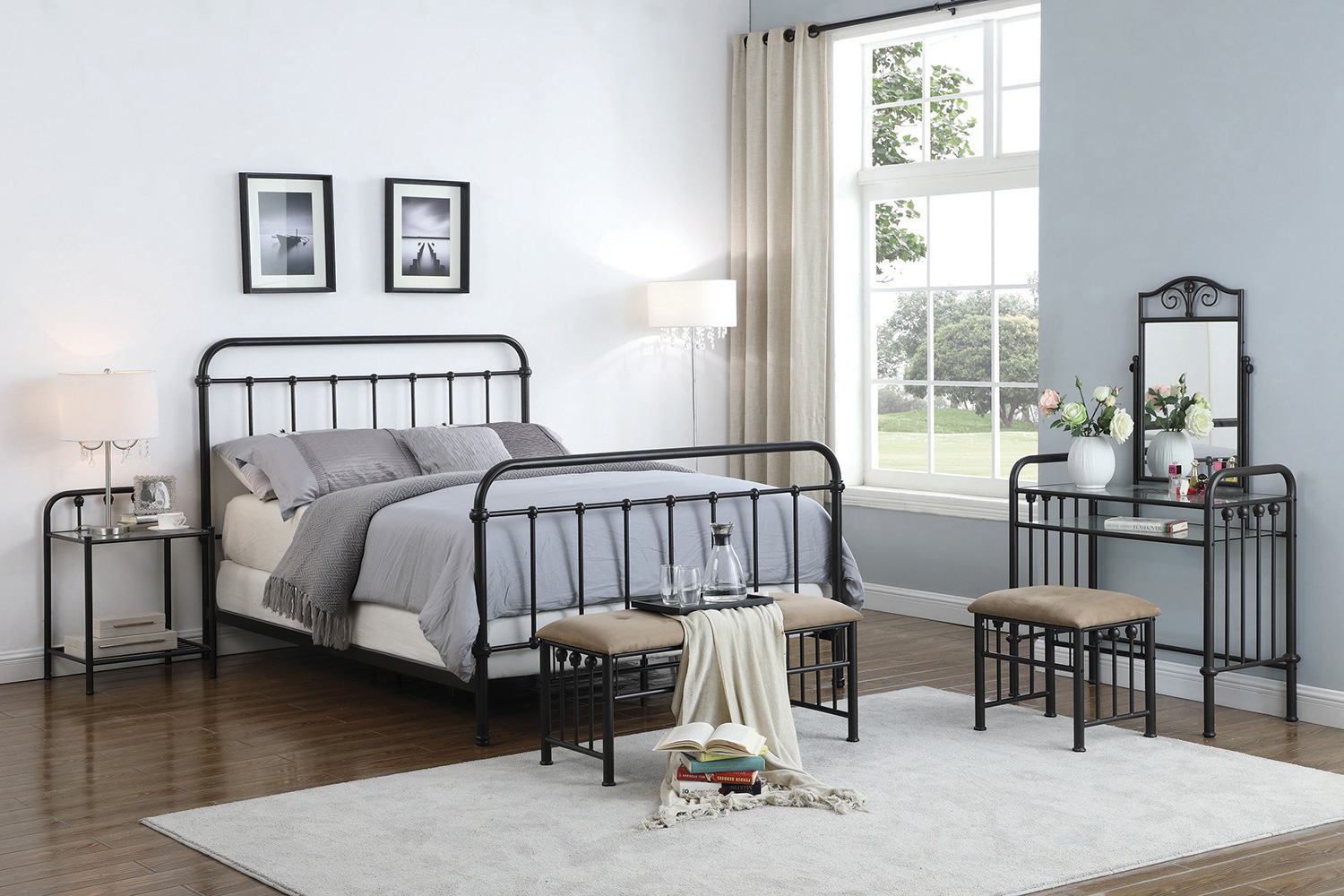 Coaster Livingston Full Panel Metal Bed - Dark Bronze