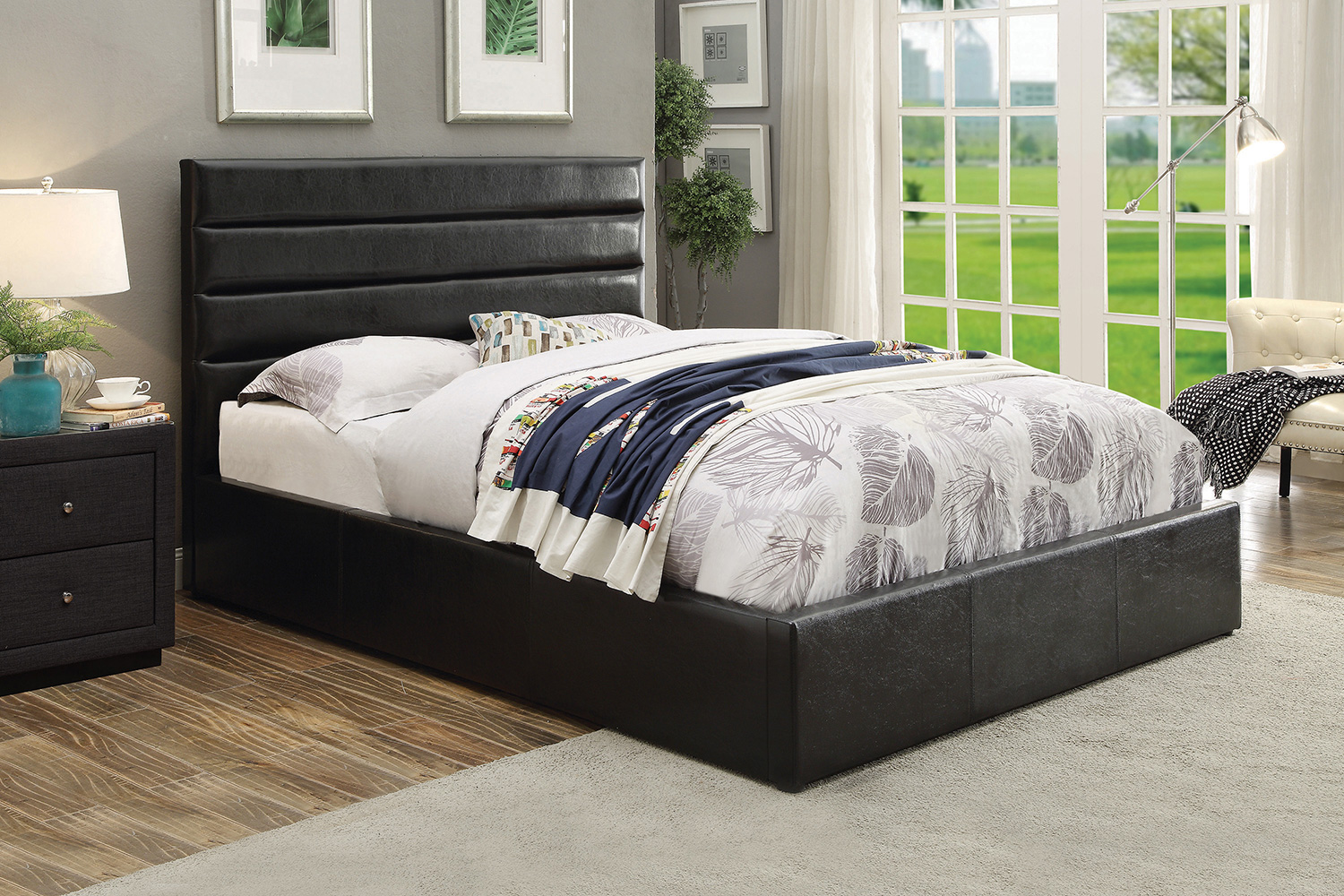 Coaster Riverbend Queen Upholstered Storage Bed - Black