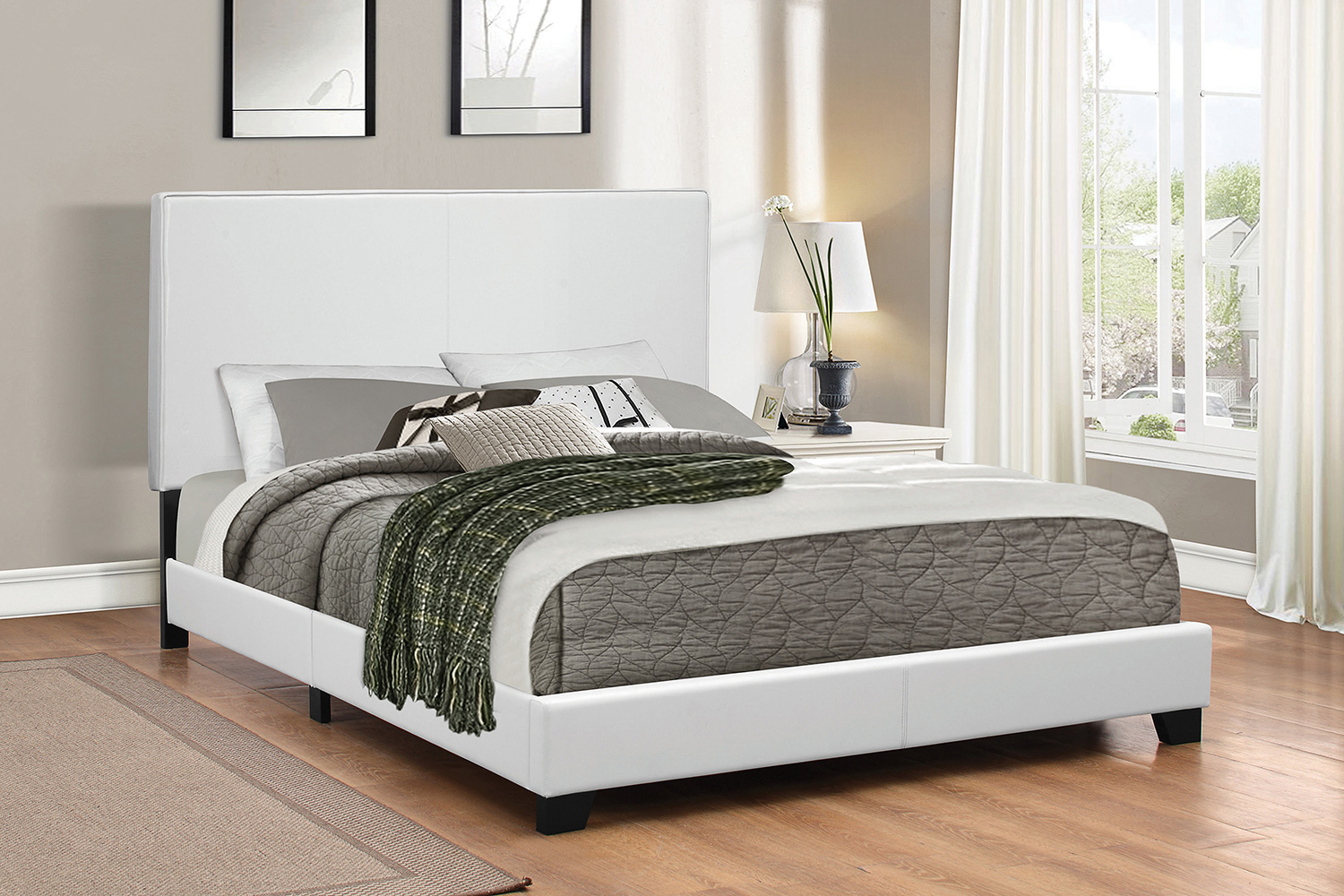 Coaster Muave Full Upholstered Bed - White