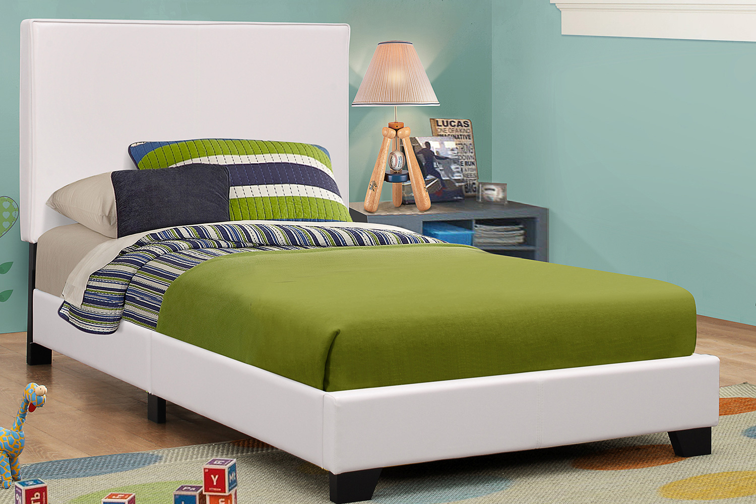 Coaster Muave Twin Upholstered Bed - White