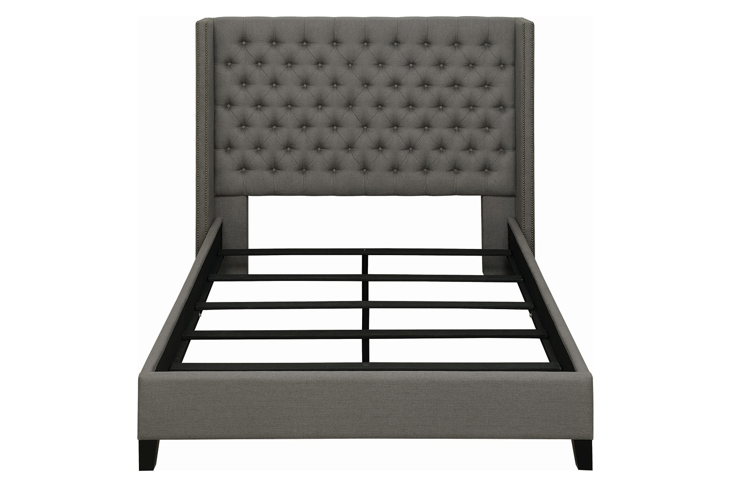 Coaster Bancroft Demi-Wing Upholstered Full Bed - Gray