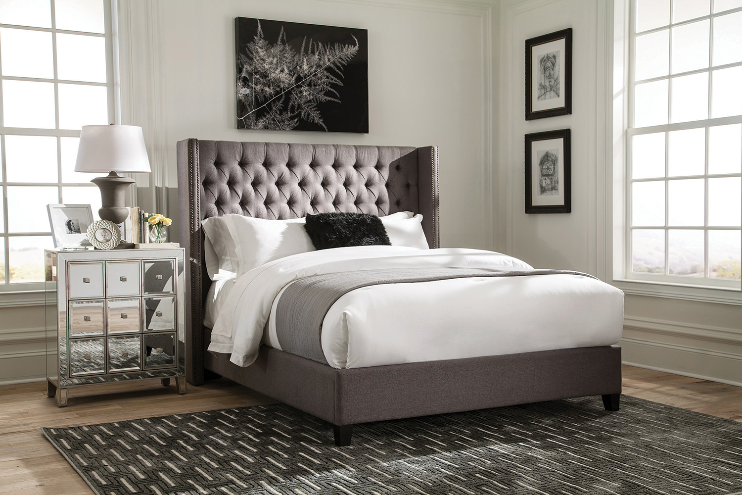 Coaster - Bancroft Demi-Wing Upholstered Full Bed