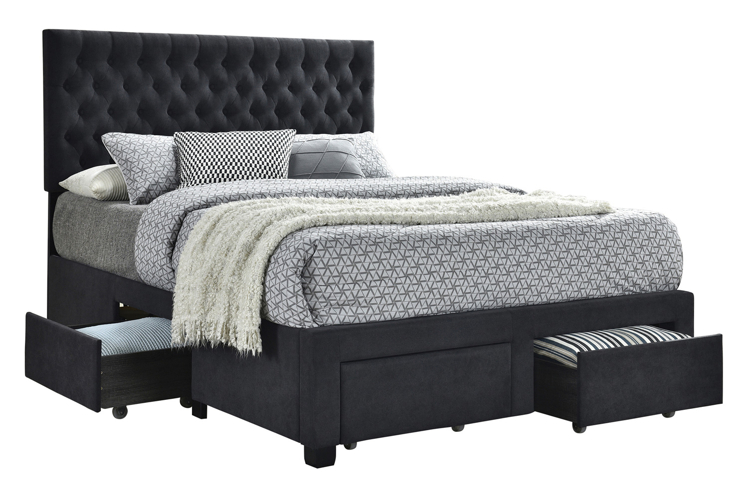 Coaster - Soledad Full 4-Drawer Button Tufted Storage Bed