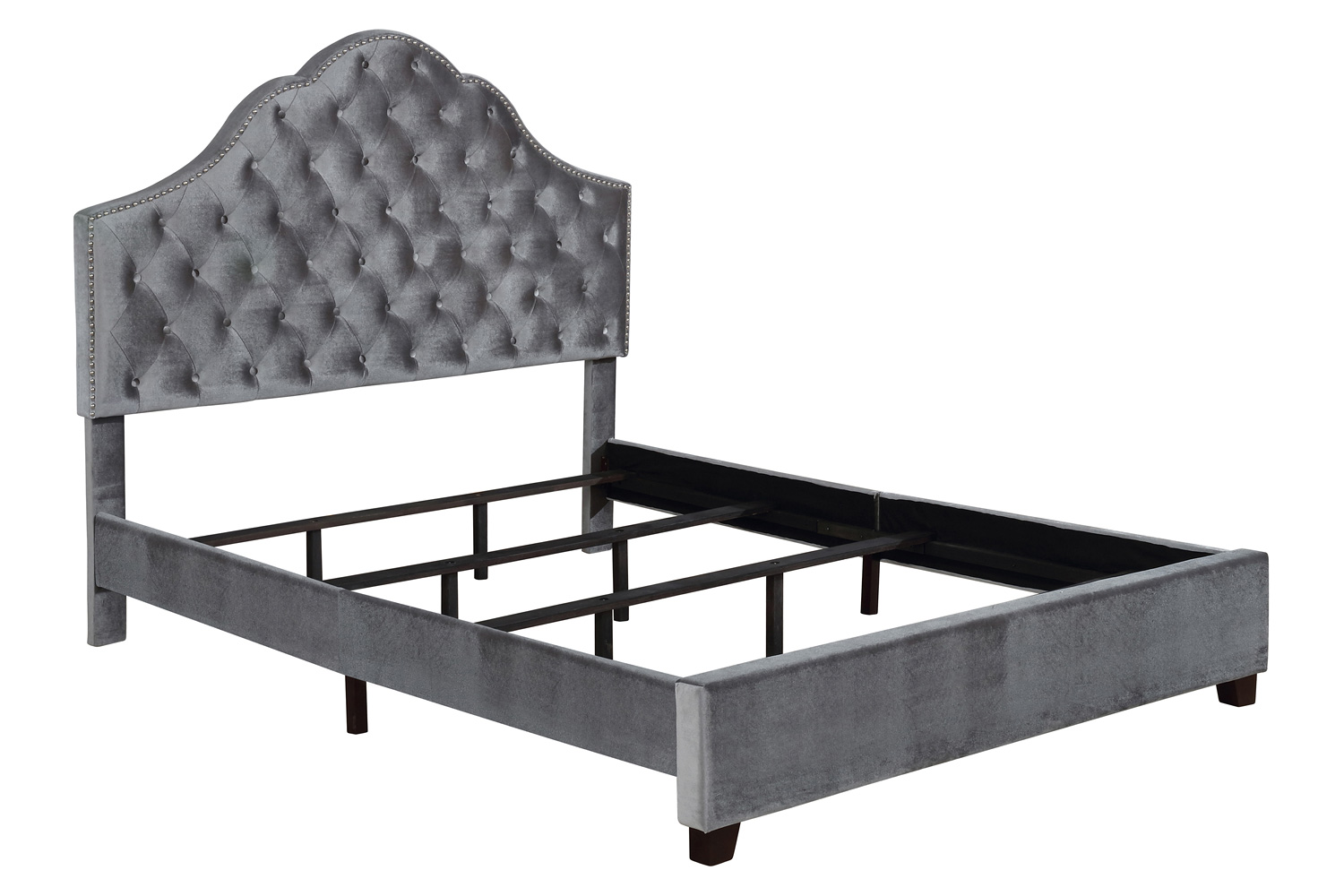 Coaster™ Abbeville Queen Upholstered Bed with Arched Headboard - Gray