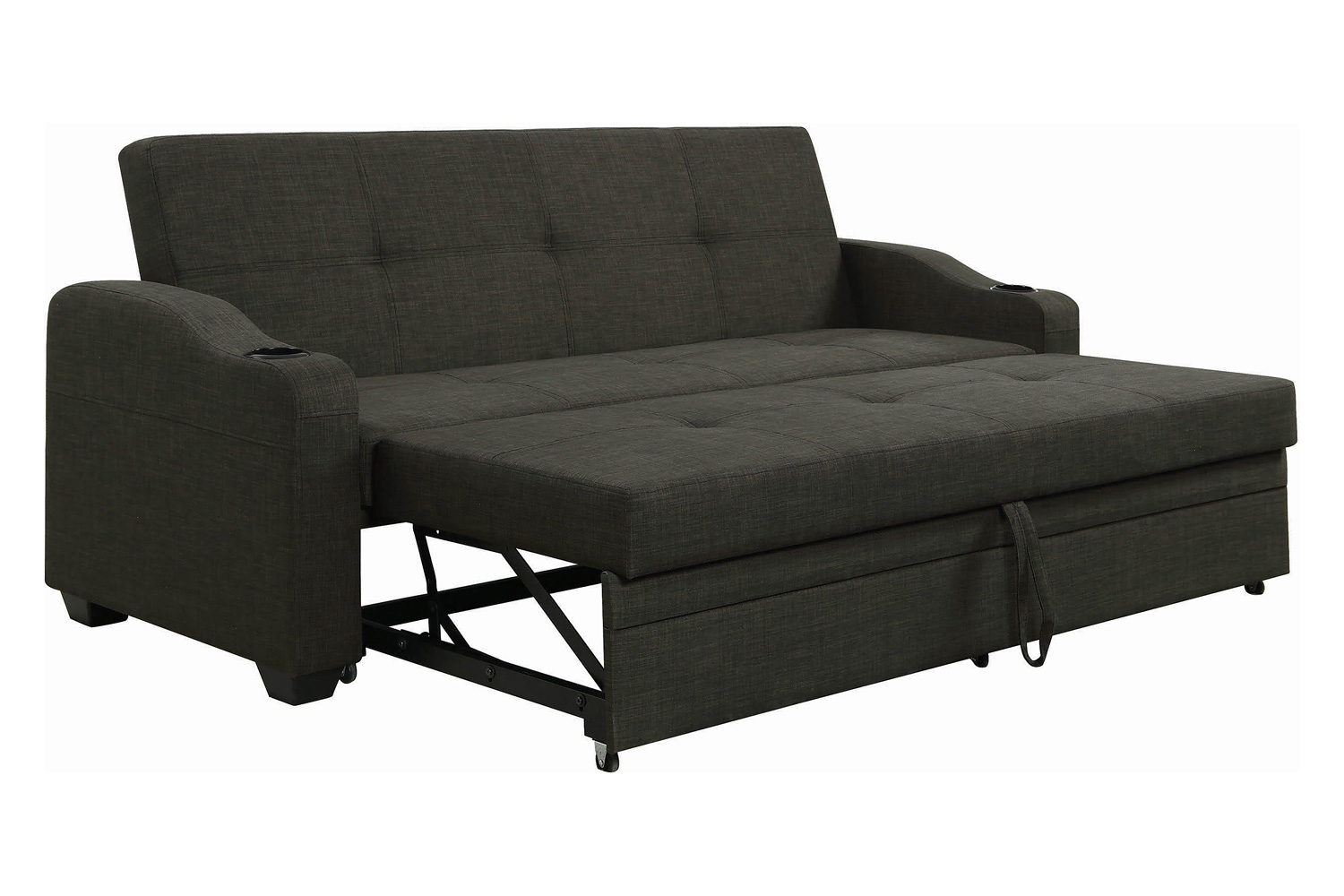 Coaster - Miller Upholstered Sleeper Sofa Bed in Charcoal Gray