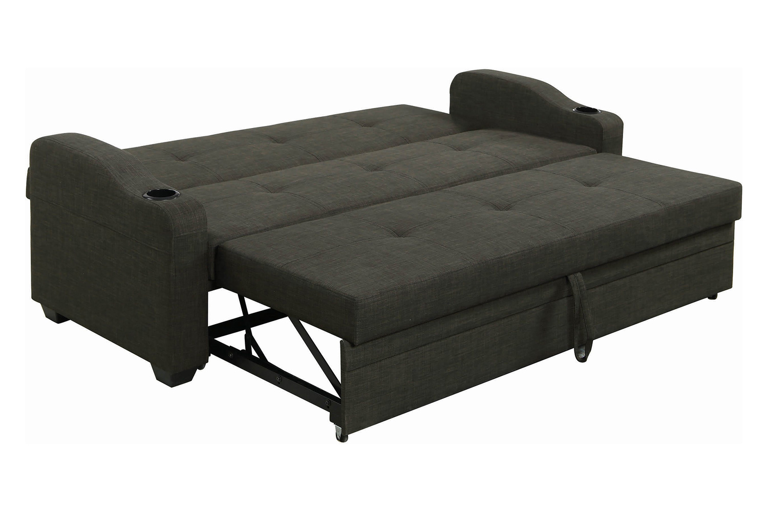 Coaster - Miller Upholstered Sleeper Sofa Bed in Charcoal Gray