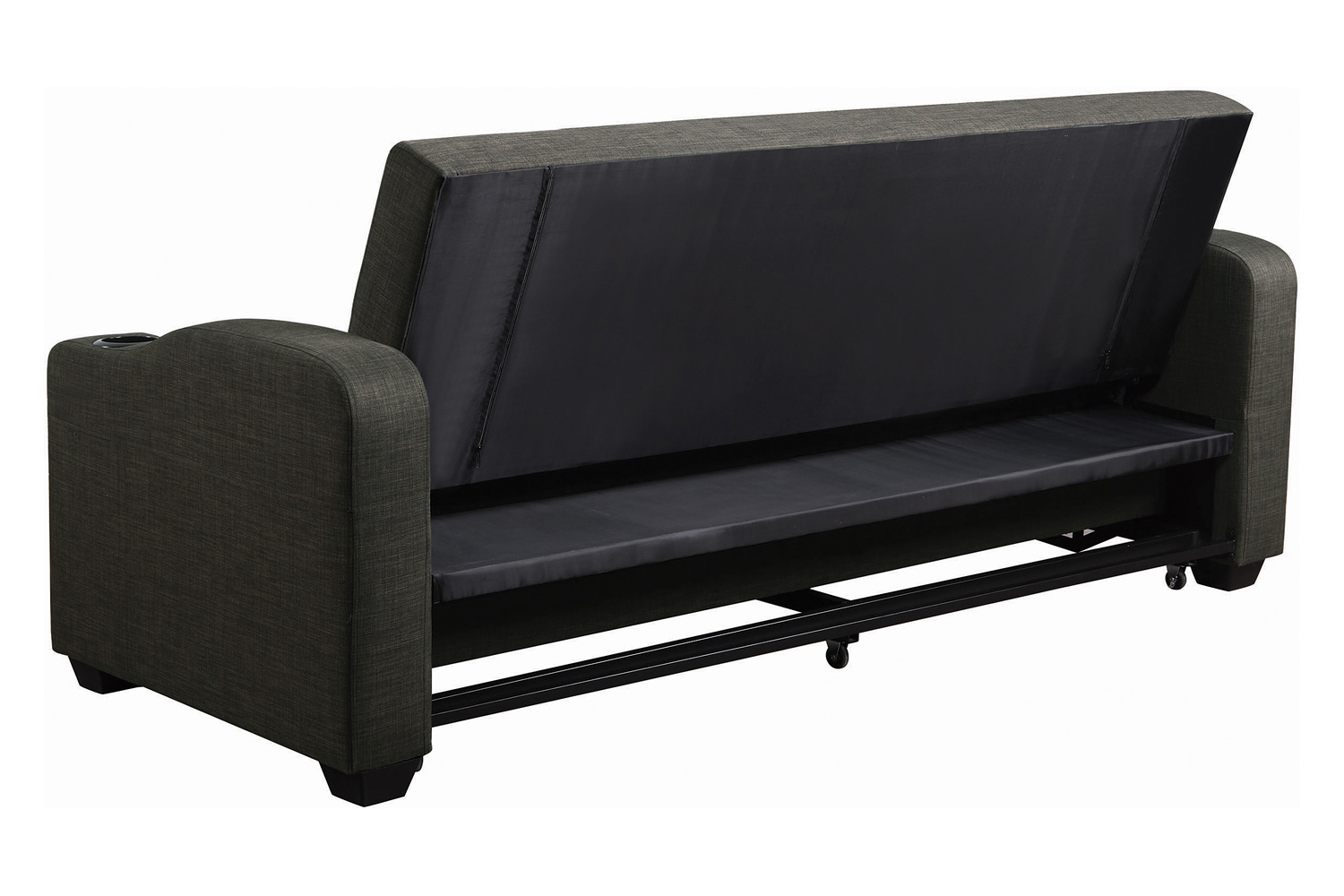 Coaster - Miller Upholstered Sleeper Sofa Bed in Charcoal Gray