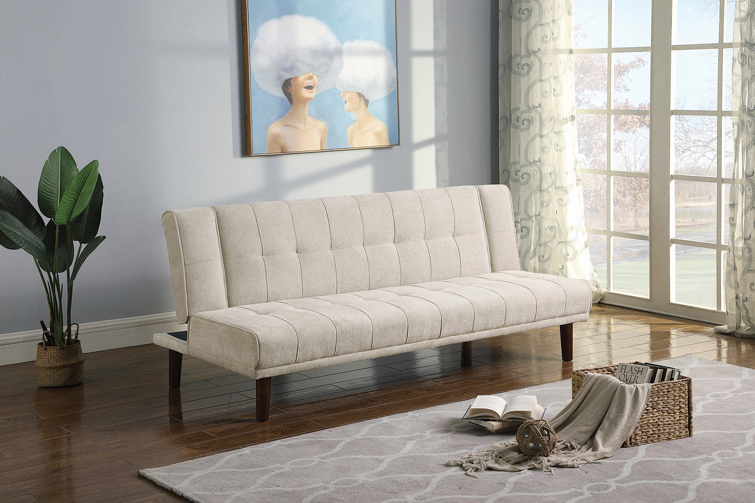 Coaster - Joan Upholstered Sofa Bed in Beige