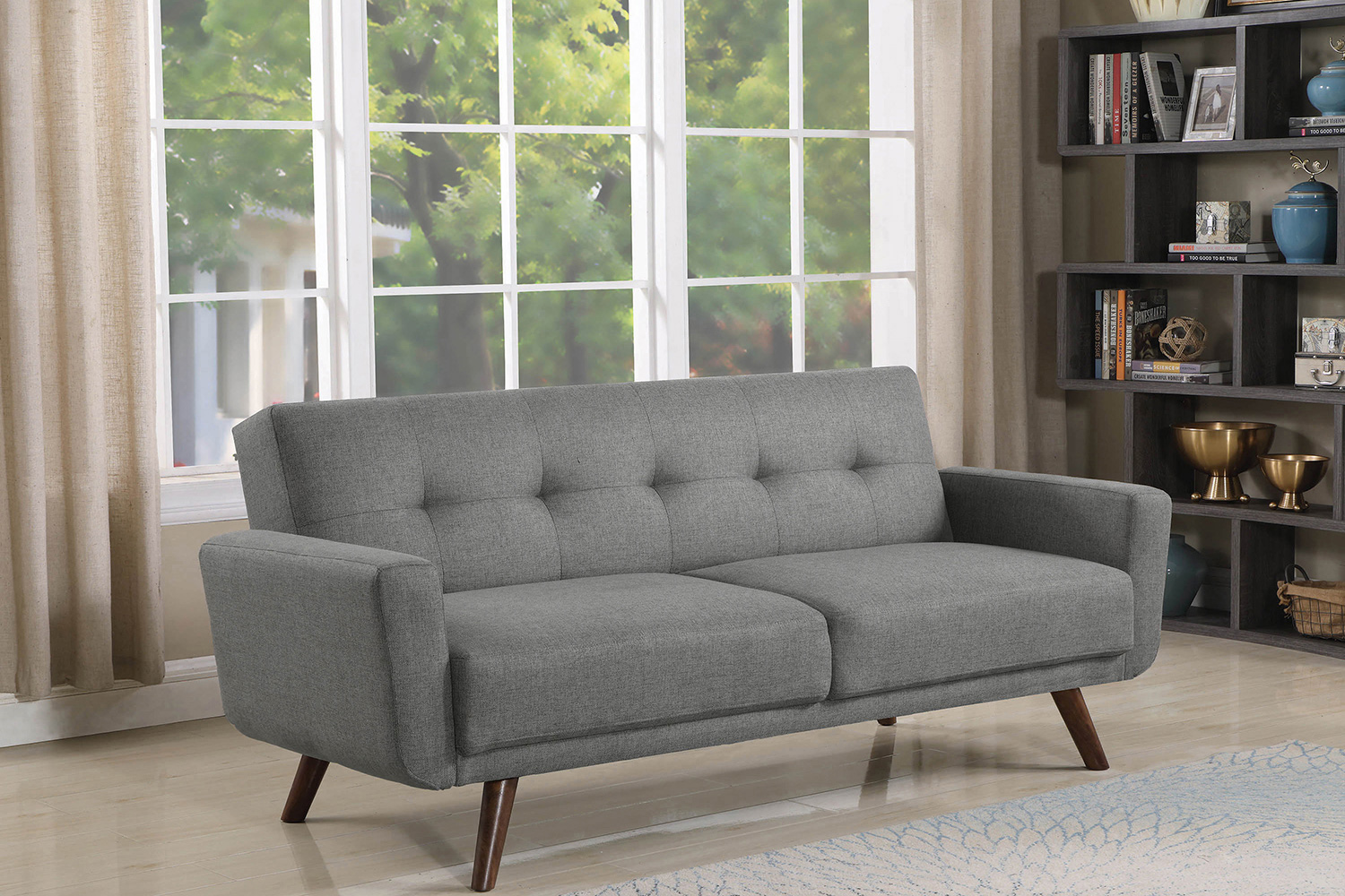 Coaster - Hilda Tufted Upholstered Sofa Bed in Gray