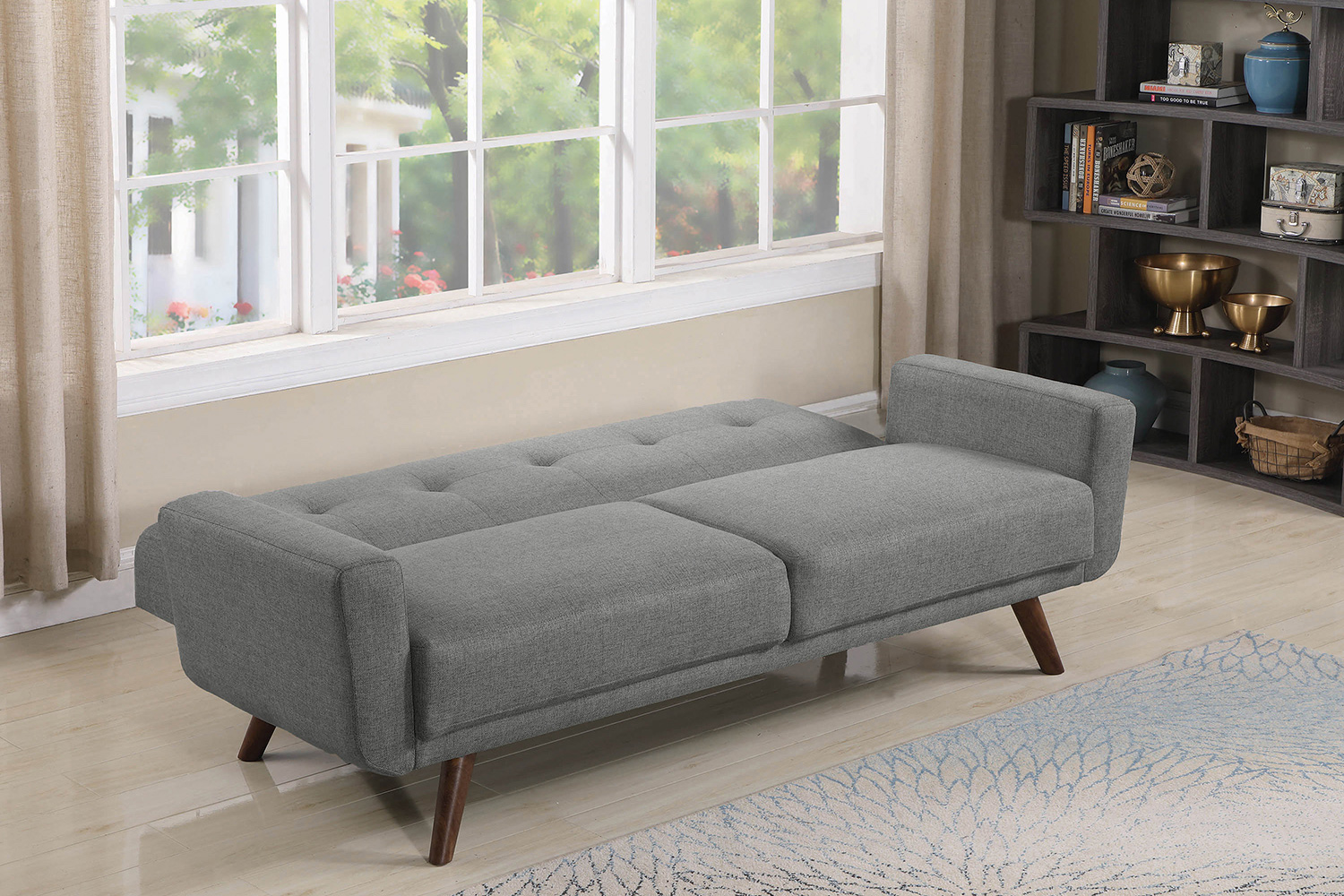 Coaster - Hilda Tufted Upholstered Sofa Bed in Gray