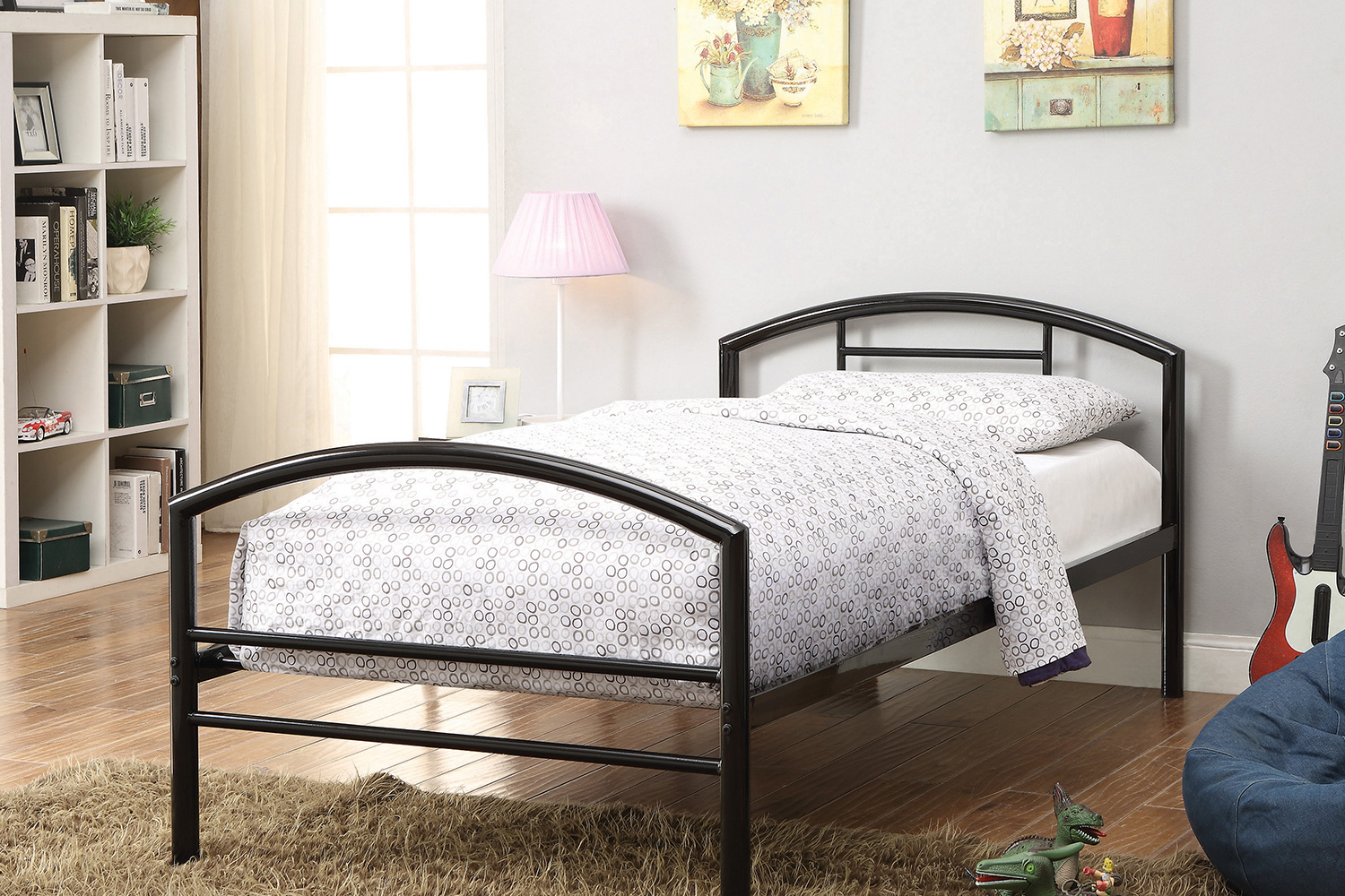 Coaster Baines Twin Metal Bed with Arched Headboard - Black