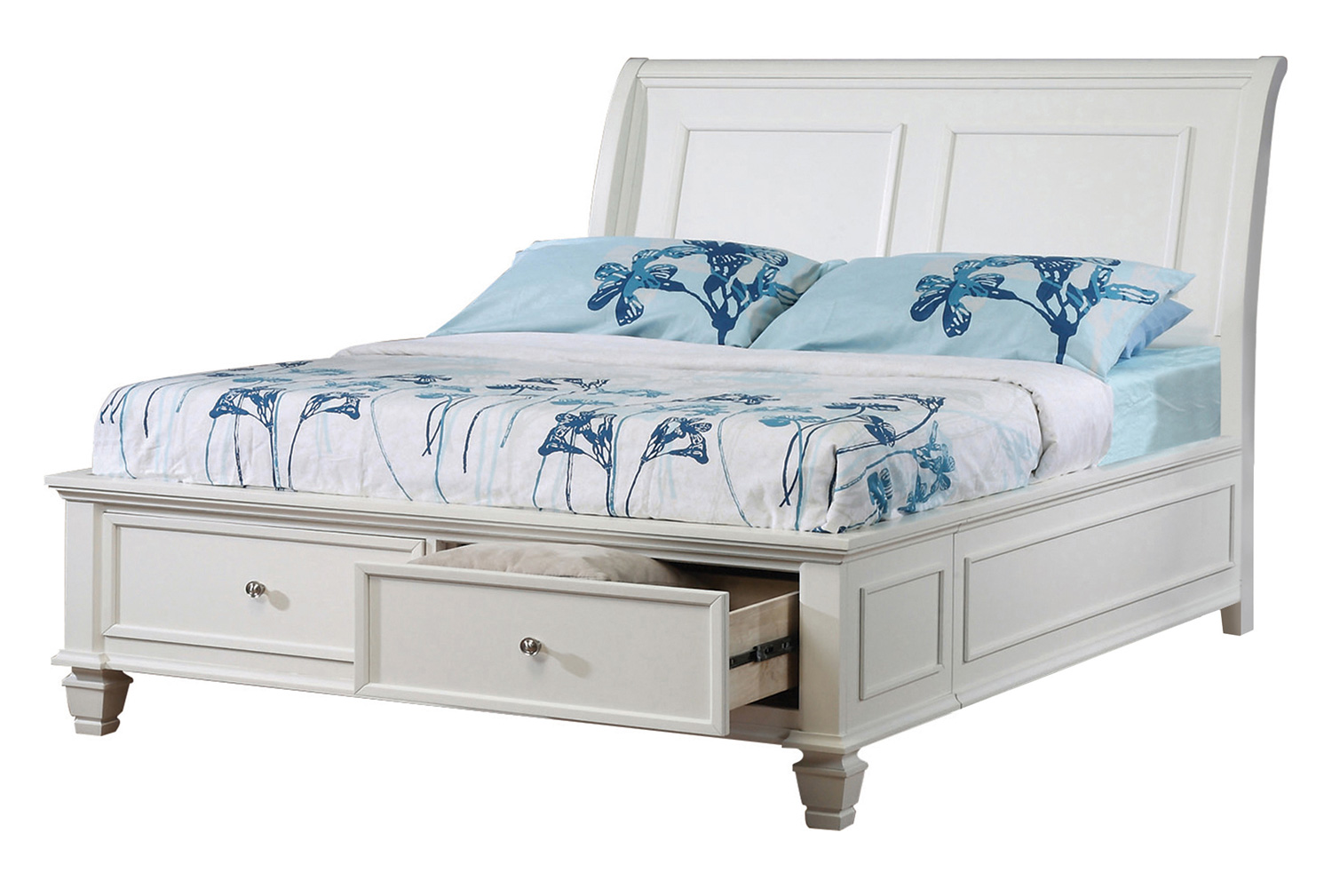 Coaster Selena Full Sleigh Bed with Footboard Storage - Buttermilk