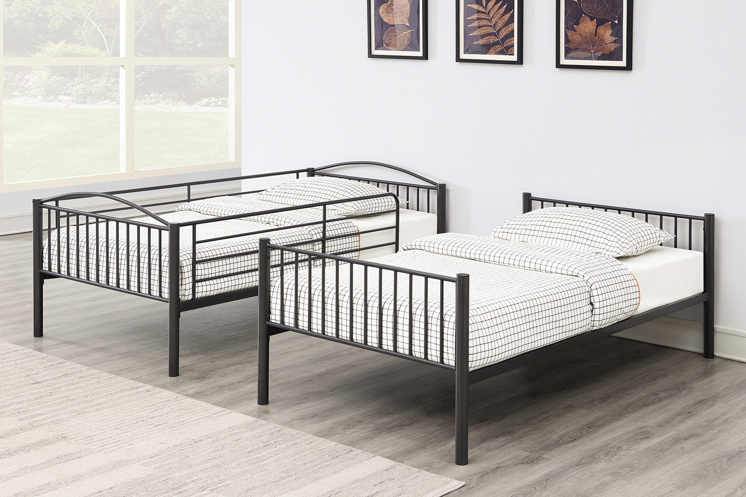 Coaster Anson Twin Over Twin Bunk Bed with Ladder - Gunmetal