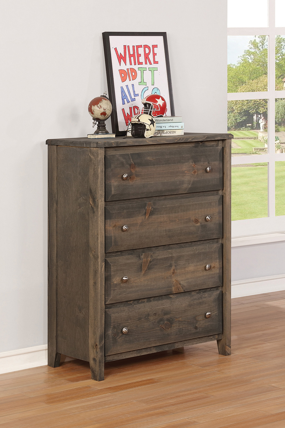 Coaster Wrangle Hill 4-Drawer Chest - Gun Smoke