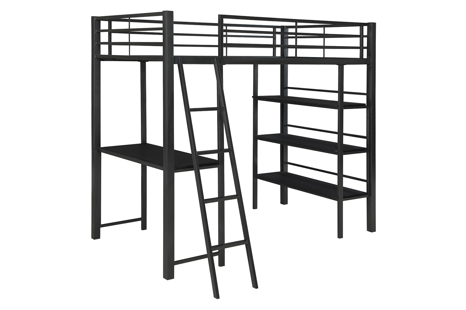 Coaster Hadley Twin Workstation Loft Bed - Gunmetal