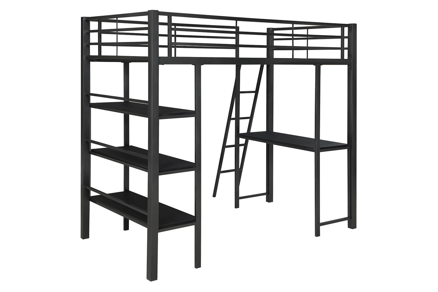 Coaster Hadley Twin Workstation Loft Bed - Gunmetal