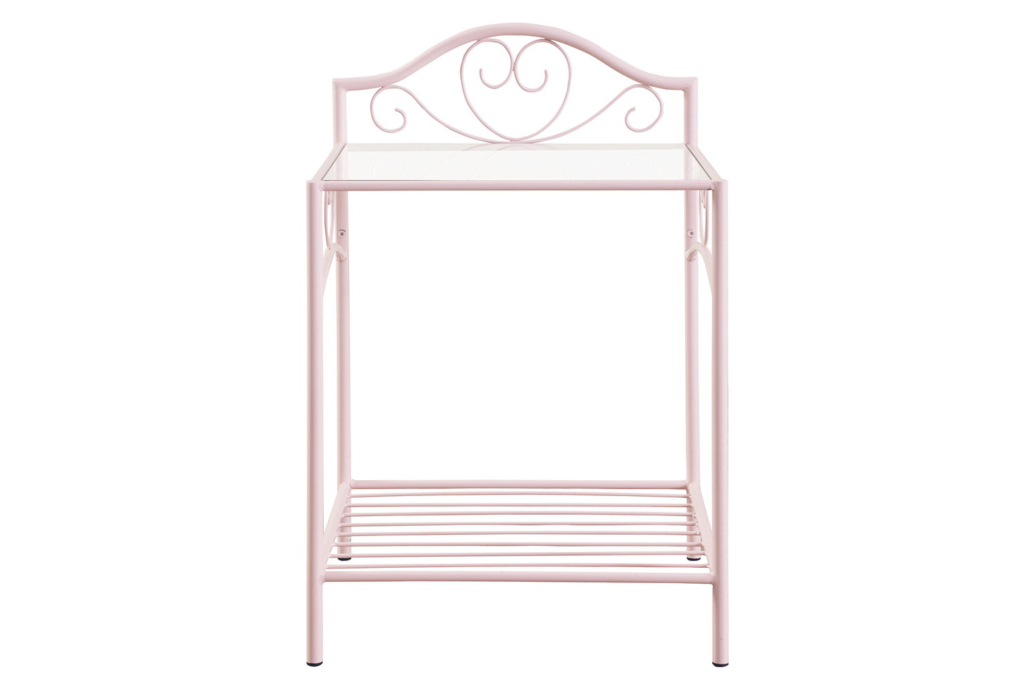 Coaster - Massi 1-Shelf Nightstand With Glass Top in Powder Pink