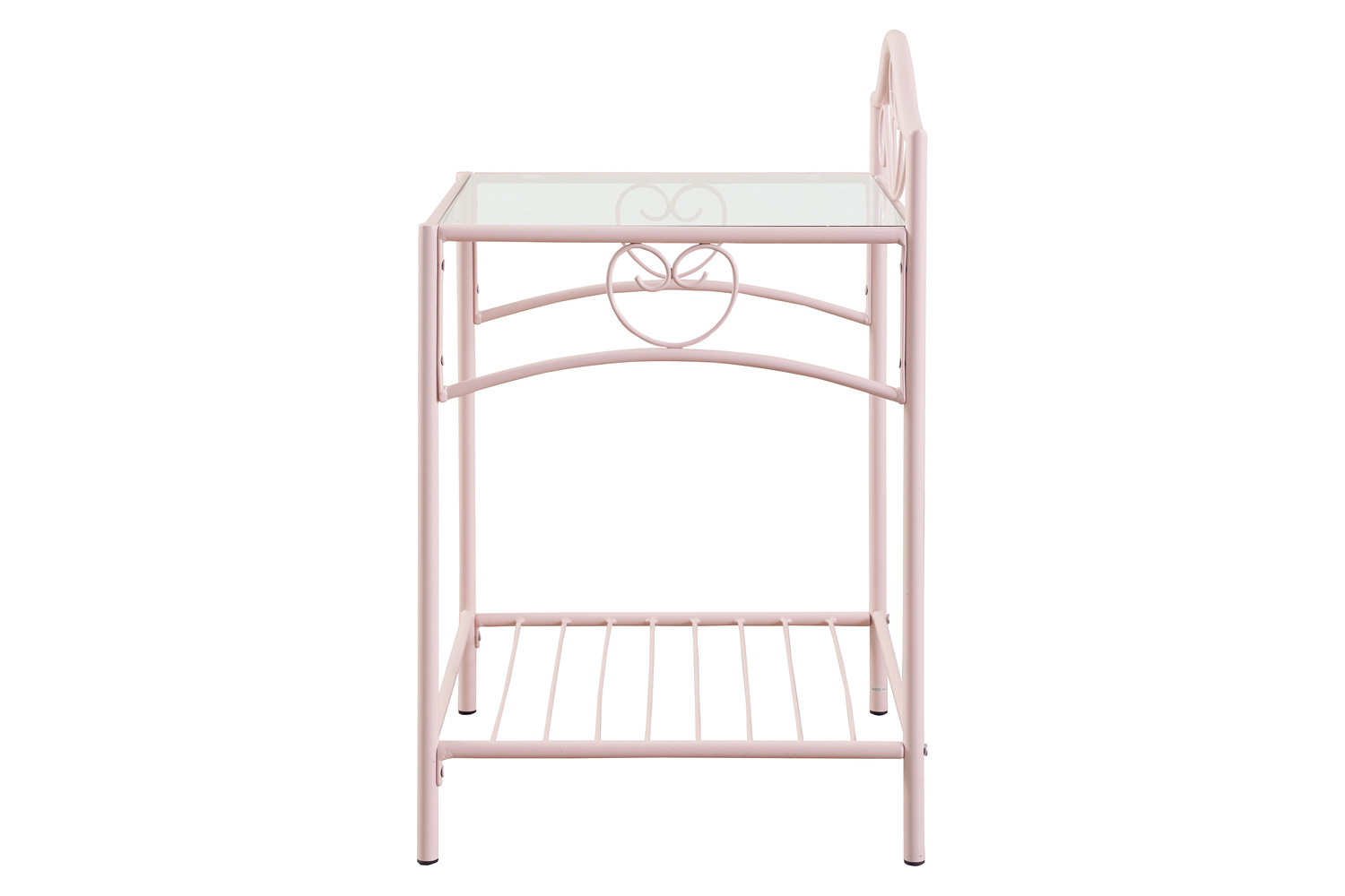 Coaster - Massi 1-Shelf Nightstand With Glass Top in Powder Pink