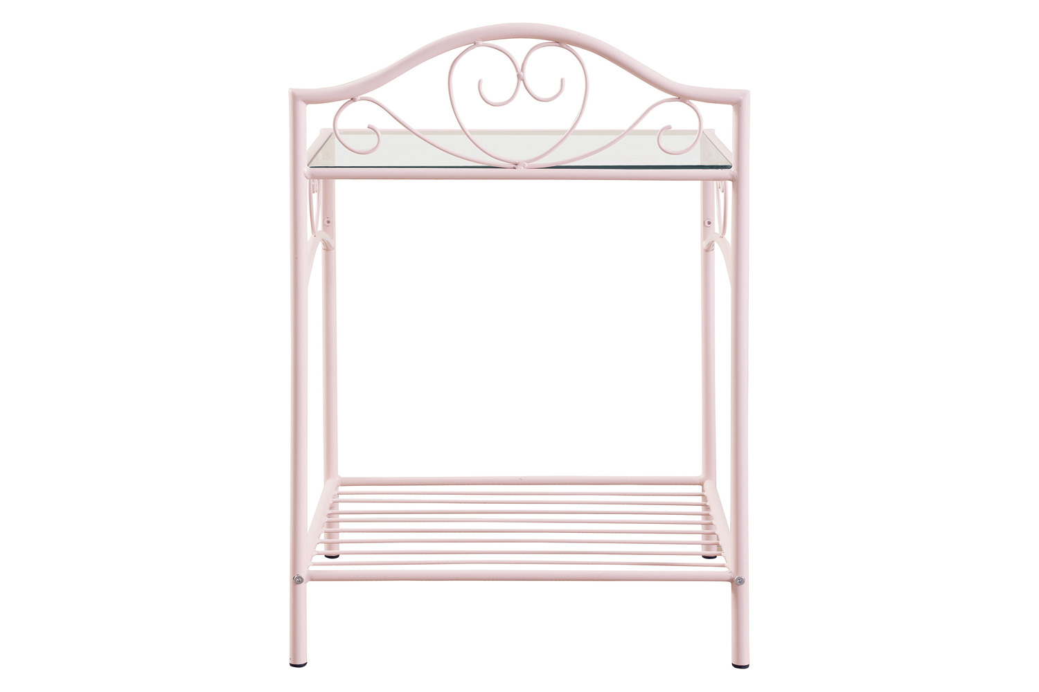 Coaster - Massi 1-Shelf Nightstand With Glass Top in Powder Pink