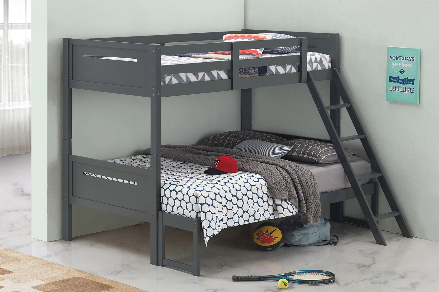 Coaster Littleton Twin/Full Bunk Bed - Gray