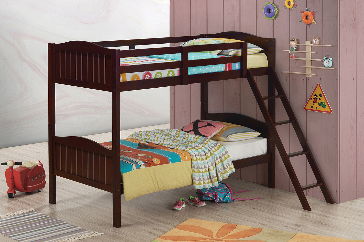 Coaster Littleton Twin/Twin Bunk Bed with Ladder - Espresso