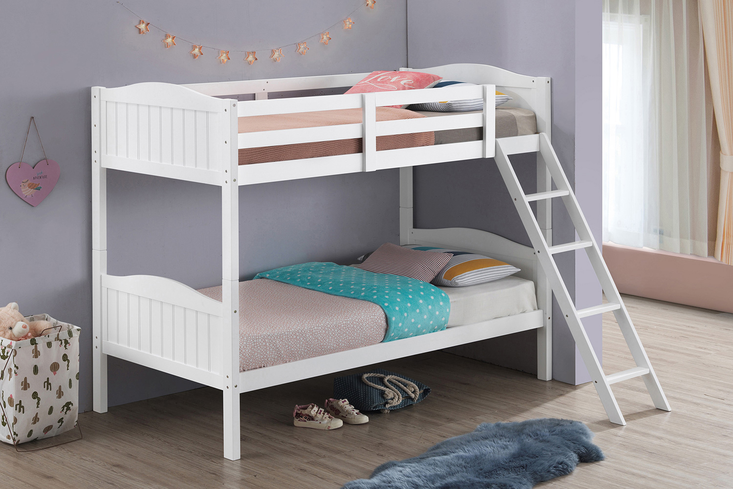 Coaster Littleton Twin/Twin Bunk Bed with Ladder - White