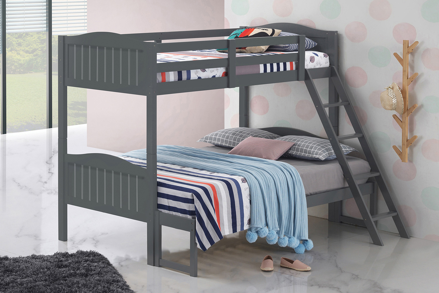 Coaster™ Littleton Twin/Full Bunk Bed with Ladder - Gray