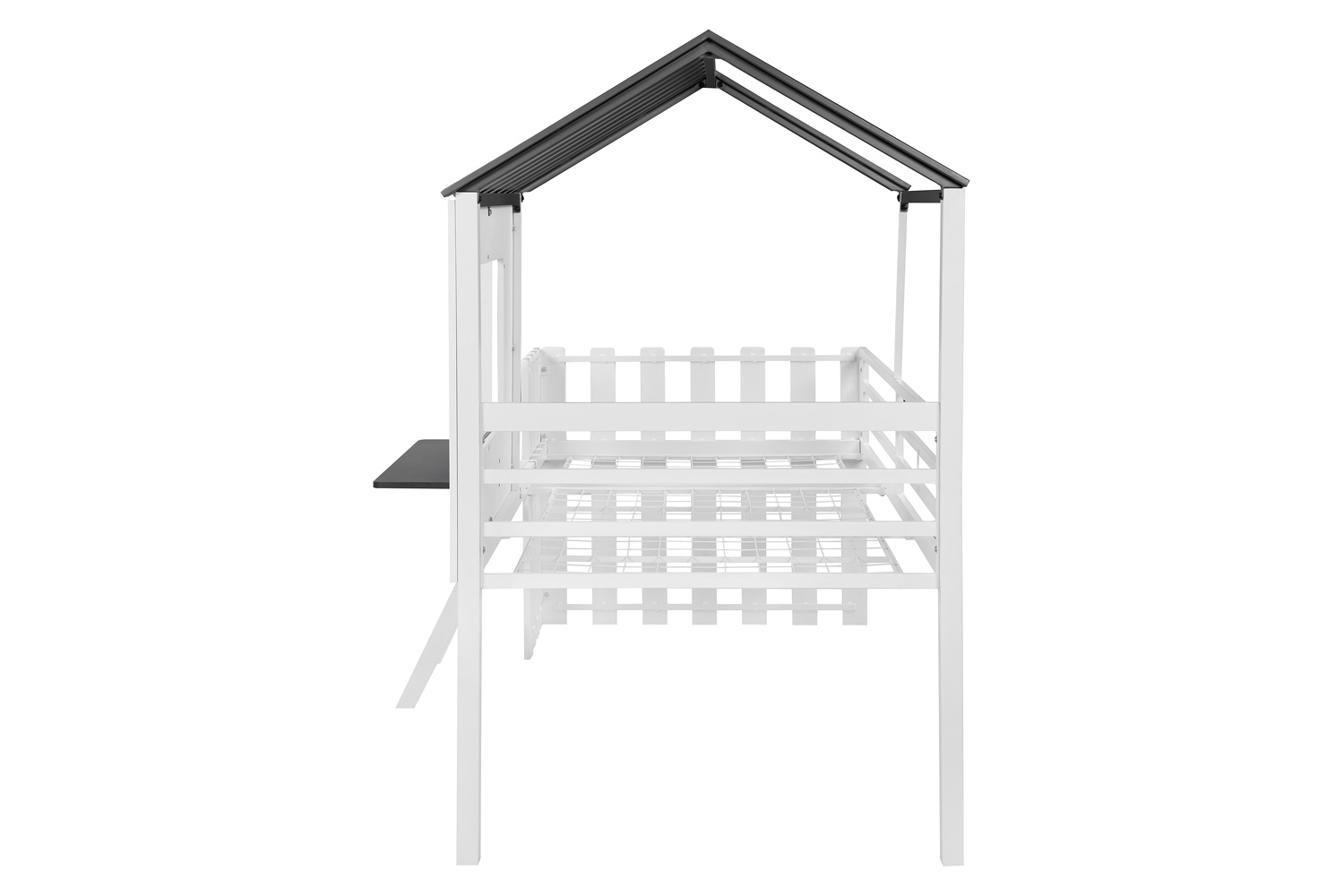 Coaster - Timber House-Designed Twin Loft Bed in White/Gunmetal