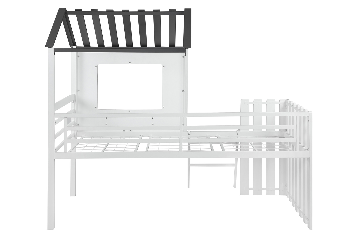 Coaster - Timber House-Designed Twin Loft Bed in White/Gunmetal