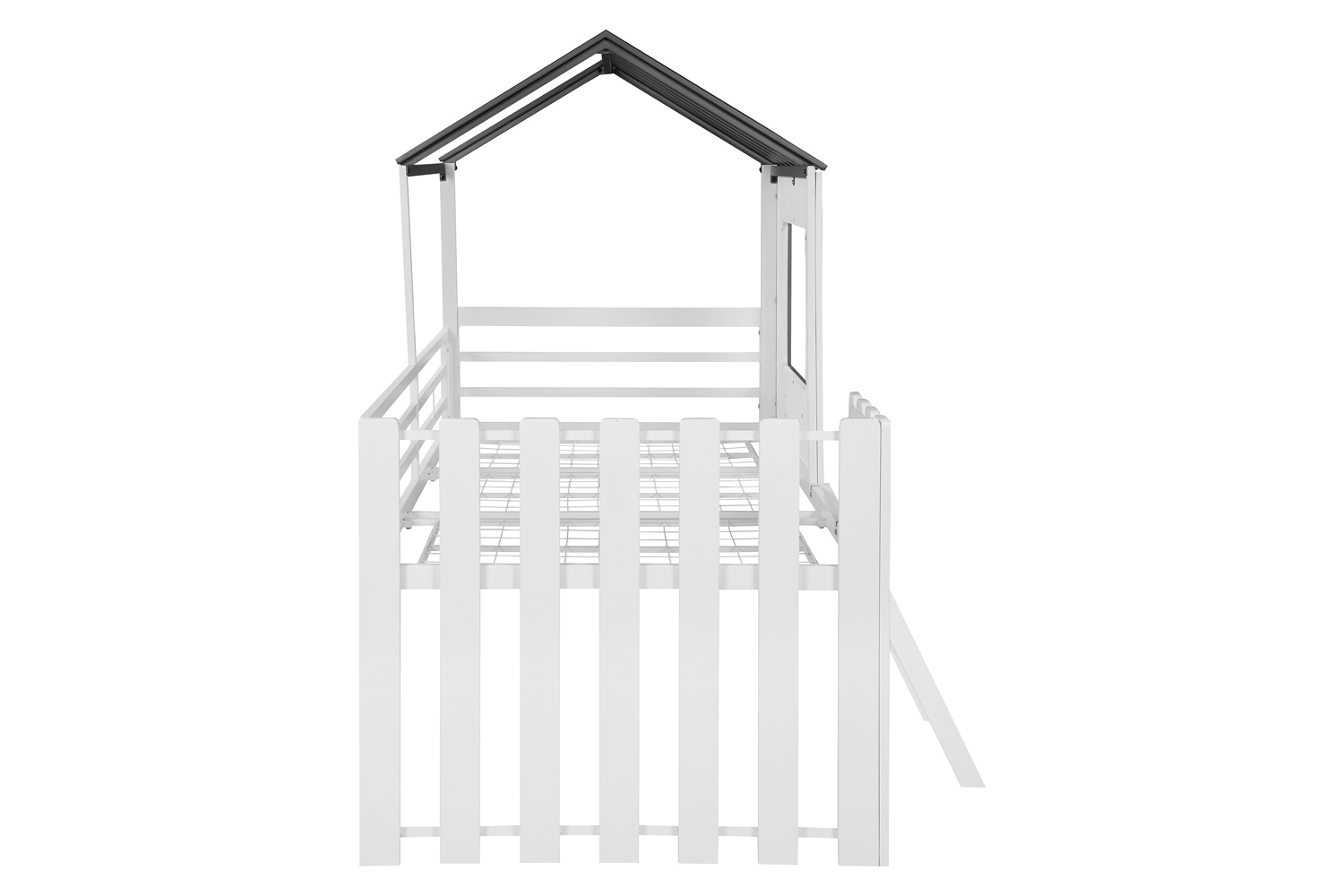 Coaster - Timber House-Designed Twin Loft Bed in White/Gunmetal