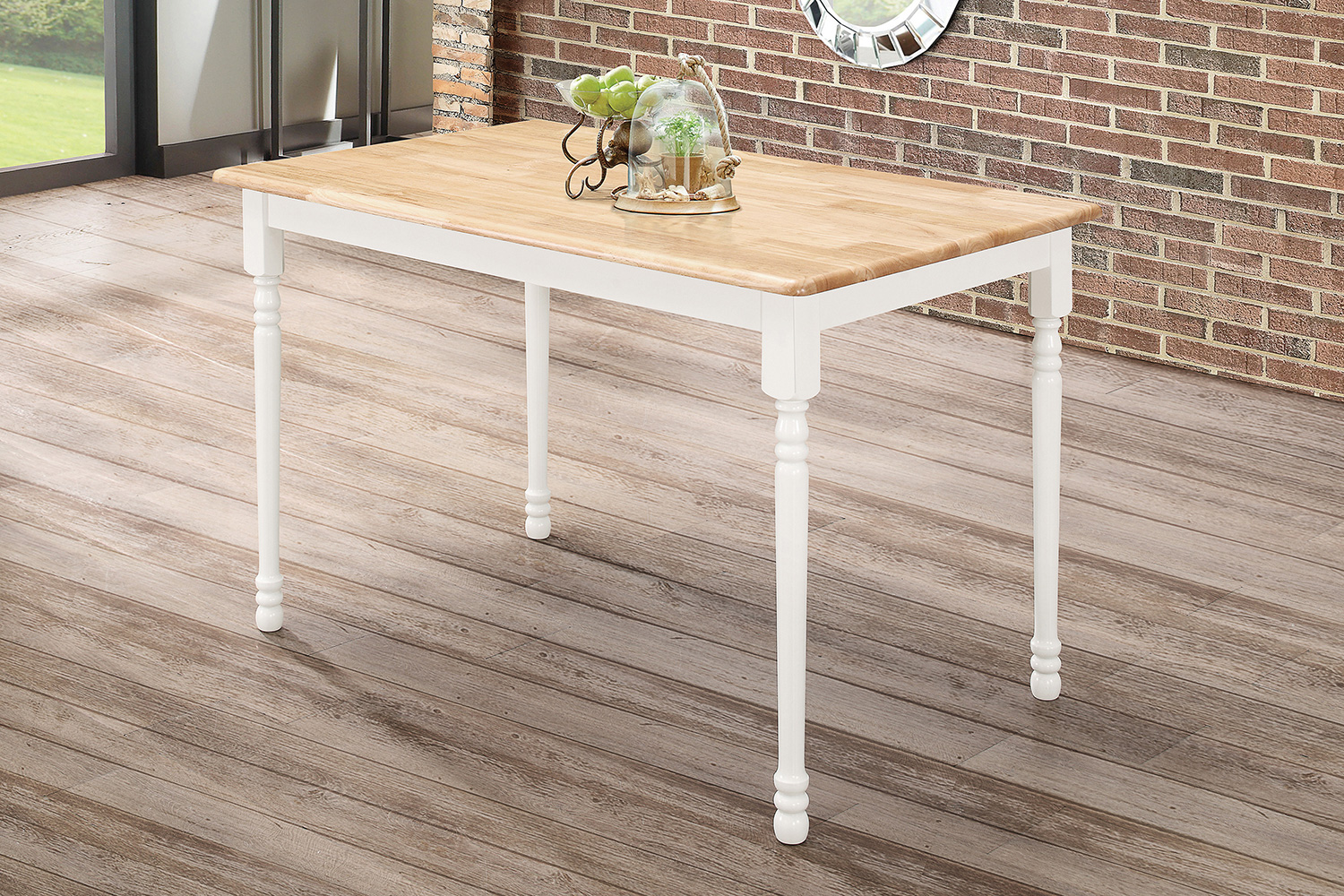 Coaster - Rectangle Dining Table in Natural Brown/White