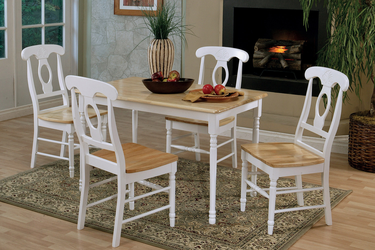 Coaster - Rectangle Dining Table in Natural Brown/White