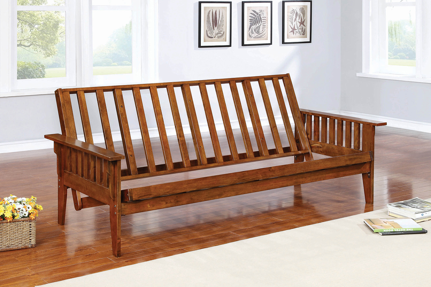 Coaster Slat Futon Frame - Dirty Oak