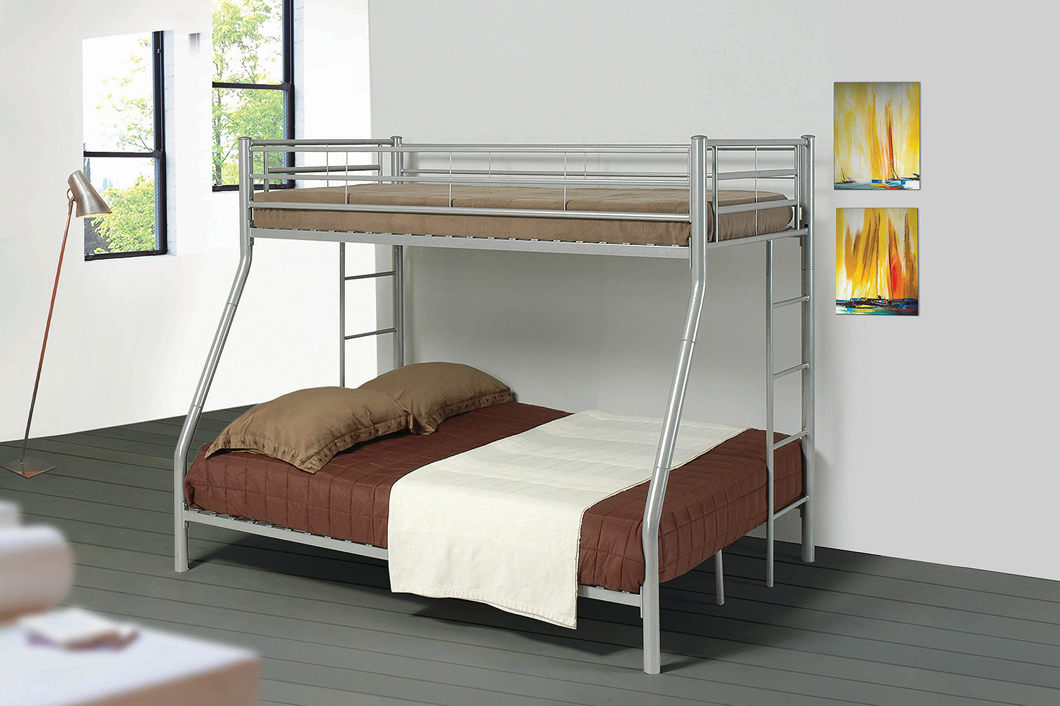 Coaster Hayward Twin Over Full Bunk Bed - Silver