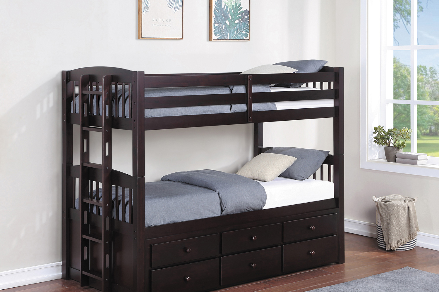 Coaster - Kensington Twin Over Twin Bunk Bed With Trundle in Cappuccino