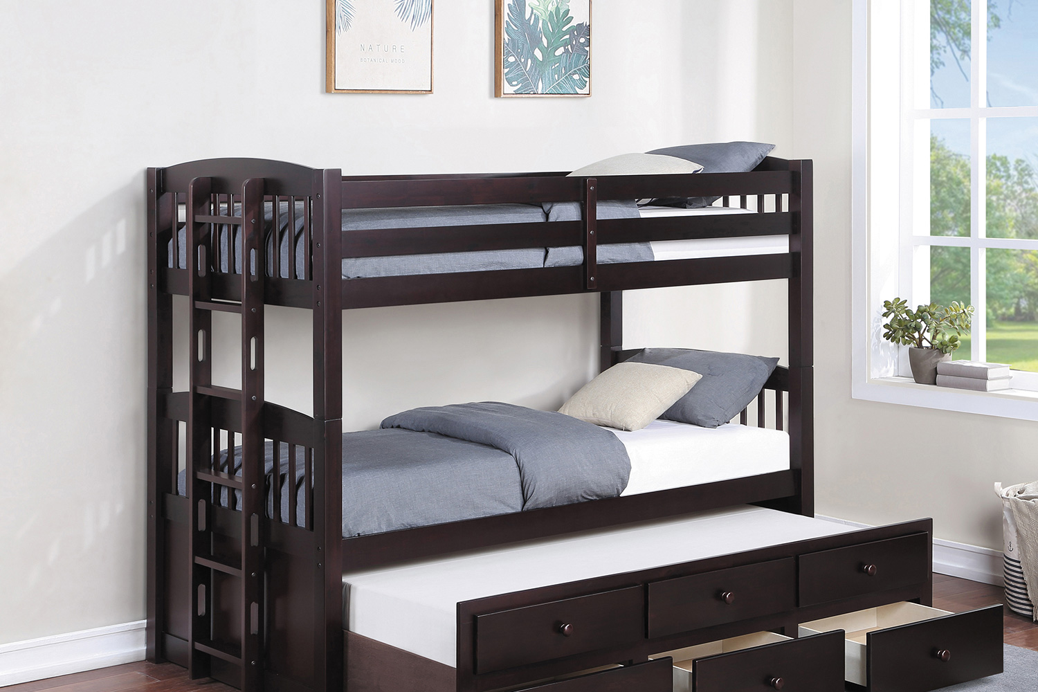 Coaster - Kensington Twin Over Twin Bunk Bed With Trundle in Cappuccino